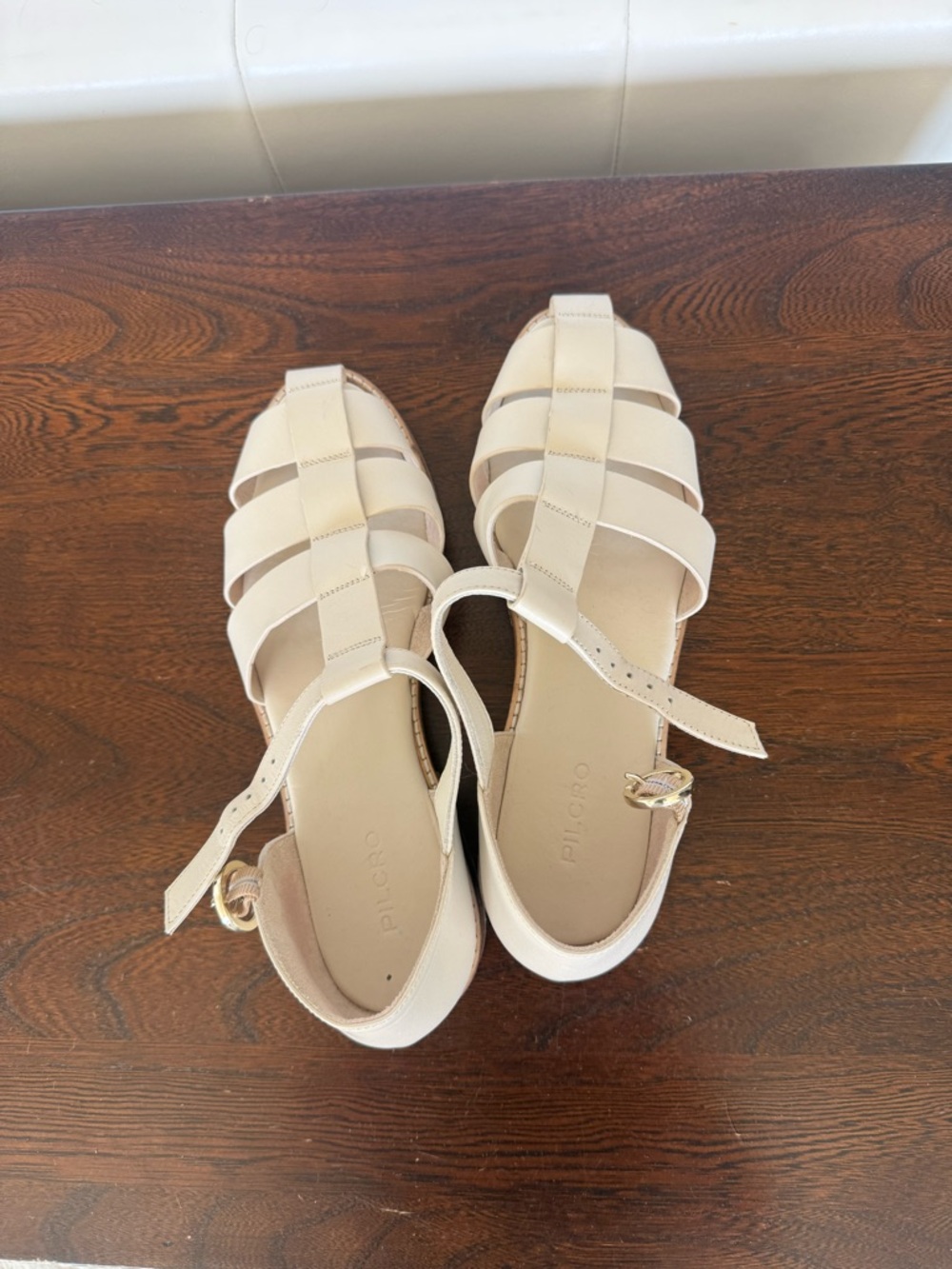 Pilco Maris Fishmen Sandals - Cream EU 38